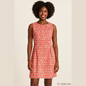 STUDIO ONE WOMENS SIZE 10 DRESS PINK WHITE LACE FIT FLARE‎ KNEE LENGTH